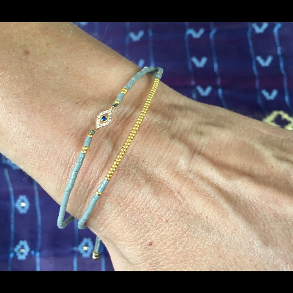 NWOT Tai Seed Bead and Evil Eye Bracelet